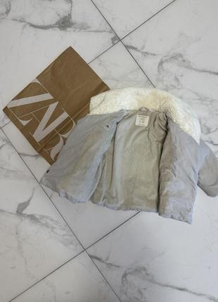 Теплая детская курточка пальто zara размер 98