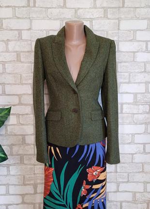 Фирменный marks & spenser мега теплый пиджак/жакет со 100% шерсти хаки, размер хс-с