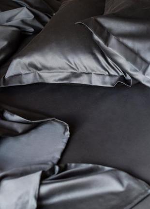 Комплект постельного белья двуспальный black stone с натурального сатина 180х210 см4 фото
