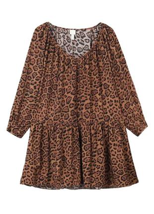 Стильное платье овесайз в леопардовый принт