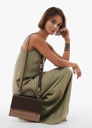 Жіноча шкіряна сумка grace темно-коричневий/карамель
