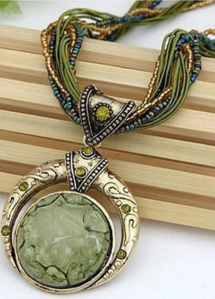 Ожерелье кулон оригинальное стильное украшение этно бохо колье чокер