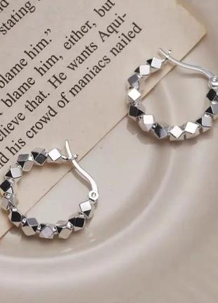 Серьги кольца конго серебривания проби s925