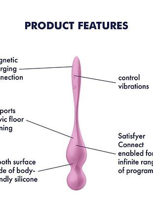 Вагинальные шарики с вибрацией satisfyer love birds 1 connect app pink