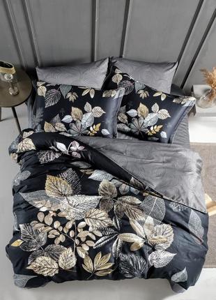 Туреччина 🇹🇷, євро комплект постільної білизни premium satin 200×220 см daring grey