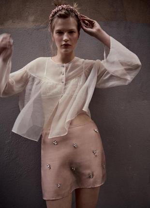 Жакет з органзи з ґудзиками та стразами