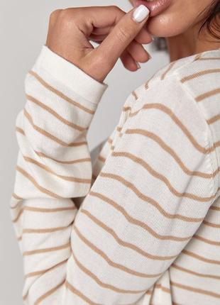Смугастий джемпер з віскозної пряжі