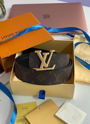 Ремінь premium lv iconic 35 mm belt gold2 фото