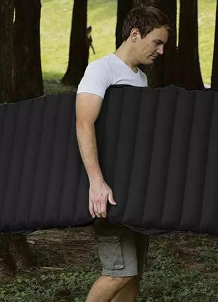 Туристичний надувний складний матрац trizand 21071 односпальний килимок каремат з вбудованим насосом4 фото