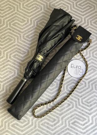 Черный зонт зонтик в сумке чехле