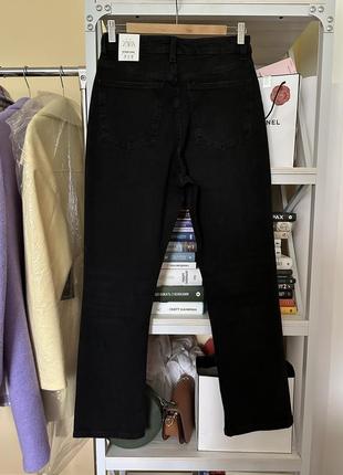 Базові чорні джинси zara stove pipe рівні прямі кльош4 фото