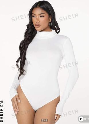 Білий гольф боді лонгслів водолазка evolushein l-xl (48-50-52)