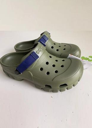 Крокс оффроад клог зелені з синім crocs offroad sport clog army green / navy