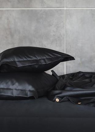 Комплект постельного белья семейный black stone с натурального сатина 150х210 см 2 шт3 фото