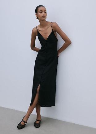 Нова чорна сукня міді h&m на запах