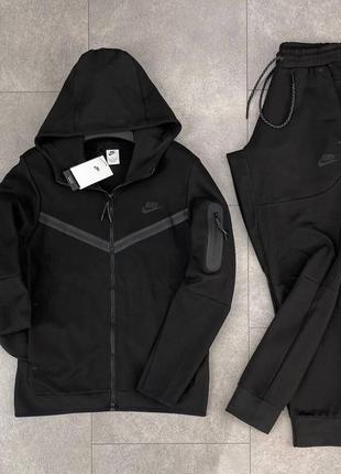 Мужской черный спортивный костюм nike tech fleece