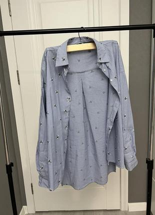 Сорочка у смужку з котиками