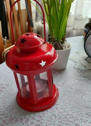 Винтажный новый фонарик подсвечник, с подсвечкой.