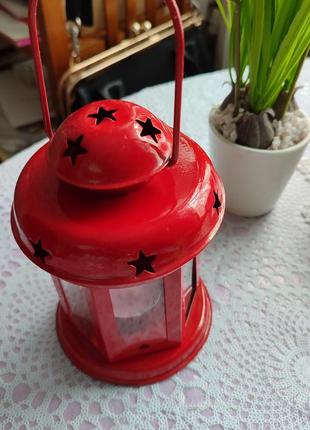 Винтажный новый фонарик подсвечник, с подсвечкой.