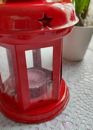 Винтажный новый фонарик подсвечник, с подсвечкой.