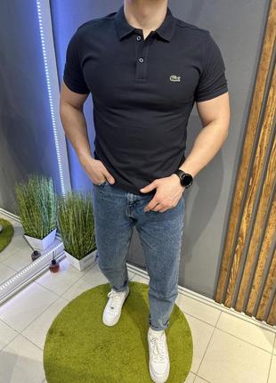Чоловіча базова синя футболка поло теніска lacoste