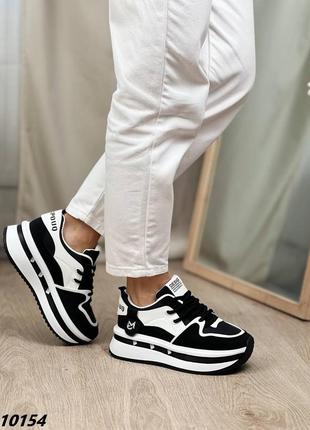 Кросівки матеріал еко шкіра колір беж + коричневий,чорний