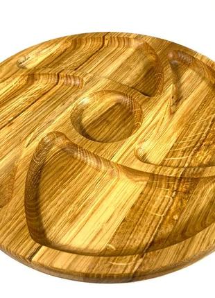 Деревянная тарелка из натурального дерева диаметр 30 см, высота 2 см, тарелка для закусок3 фото
