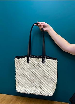 Стильный женский вместительный шоппер сумка связана ручная работа