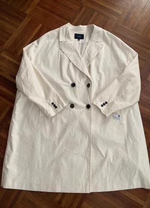 Великий розмір трендова річ льняний 30% льон 70 % бавовна плащ тренч  kiabi 4xl 60/64 франція 🇫🇷7 фото