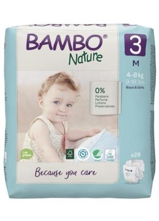 Еко підгузки bambo nature midi 3 (4-8 кг), 28 шт