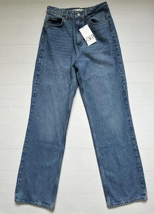 Женские джинсы zara прямого кроя высокая посадка 38 eur2 фото