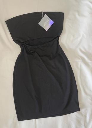 Сукня в рубчик з вирізом на талії1 фото