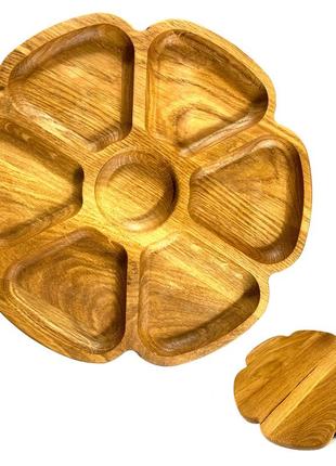 Деревянная тарелка из натурального дерева диаметр 25 см, высота 2 см, тарелка для закусок1 фото