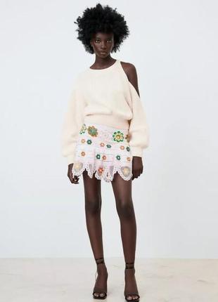 Спідниця шорти zara ,вишита спідниця zara