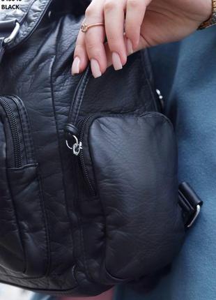 Чорний рюкзак жіночий5 фото