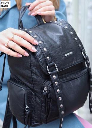 Чорний рюкзак жіночий3 фото