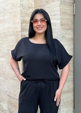 Костюм жіночий на літо, креп жатка, l, xl, xxl