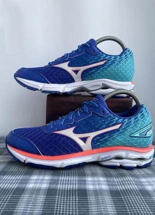 Женские беговые кроссовки для бега зала спорта тренировок mizuno wave rider 19 glff372 фото