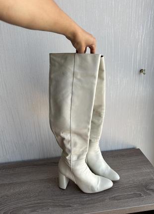Сапоги женские белые zara