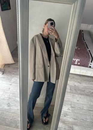 Льняной пиджак блейзер zara