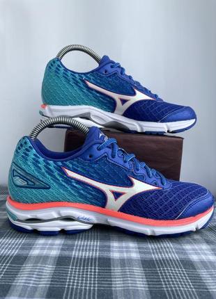 Женские беговые кроссовки для бега зала спорта тренировок mizuno wave rider 19 glff373 фото