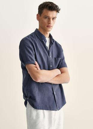 Льняная рубашка тенниска massimo dutti cos / m