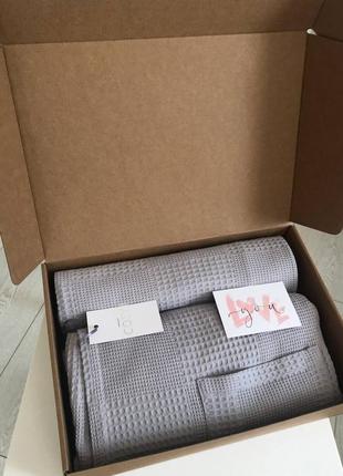 Колт мужское парео полотенце для банные сауны на липучке вафельный хлопковый серый