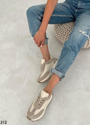 Жіночі бежеві шкіряні замшеві кросівки натуральна замша шкіра весна осінь5 фото