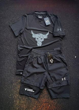Комплект under armour футболка + шорты тайцы 🔥🔥