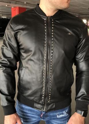 Куртка valentino rockstud untitled jacket leather black