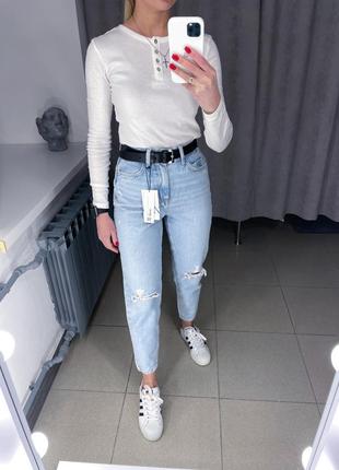 Світло-блакитні джинси мом zara. розмір 32 xxs. нові.