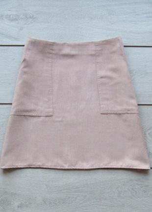 Акция! легкая юбка трапеция под замш с карманами от atmosphere2 фото