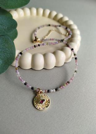 Чокер из турмалина х подвеской