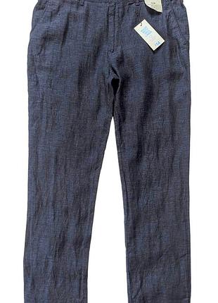 Denim co штаны повседневные лен из льна | зауженные| slim fit